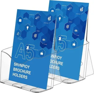 Zdjęcie produktu dla Akrylowy stojak na ulotki A5 – stojak na broszury do recepcji – przezroczysty