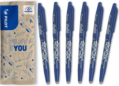 Produktbild von PILOT FriXion Ball 0.7 Tintenroller - 6er Set, 0.35mm, radierbar, Farbe Schwarz