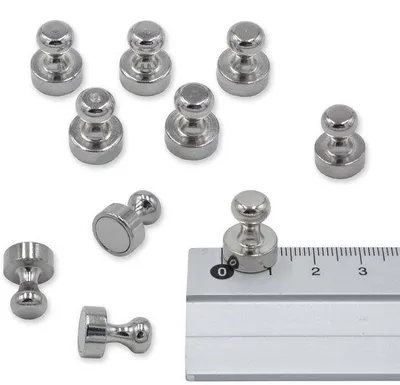 Produktbild von Famanu Neodymium-Stabmagnet - Zylindrische Form - Extra starke N45-Qualität - Ø12x16 mm - Silber