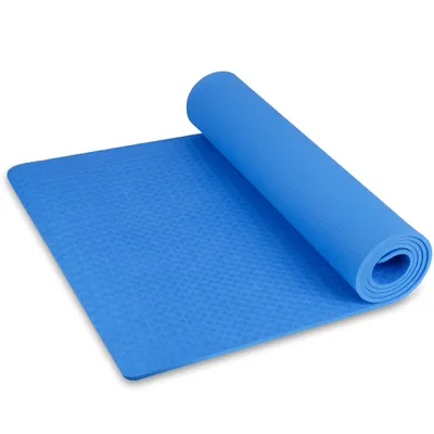 Productafbeelding van INTEY INTYM03-Blu yogamat, gymnastiekmat, antislip, TPE, antislip trainingsmat, sportmat, fitnessmat voor fitness en gymnastiek, met draagriem - afmetingen 180 x 60 x 0,7 cm