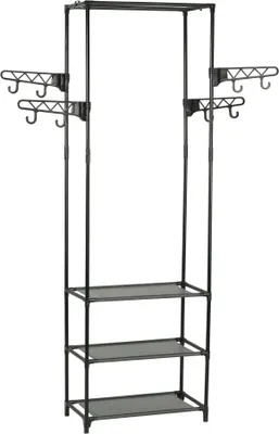 Obrázek produktu pro vidaXL Věšák na kabáty z oceli a vlny 55x28,5x175 cm černý