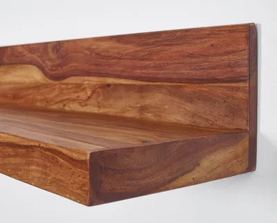 Produktbild von FineBuy Wandregal 110 cm Massivholz Sheesham Holzregal Landhausstil Hängeregal Wandboard Naturprodukt Regal Größe wählbar
