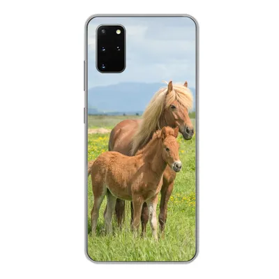 Produktbild von MuchoWow® Handyhülle Schutzhülle Hülle für Samsung Galaxy S20 Plus Pferde - Fohlen - Gebirge Silikon Softcase Handy Hülle - Hartschale