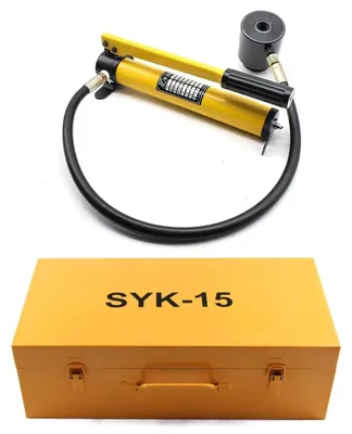 Obrázek produktu pro Hydraulické razicí nástroje, kapacita 15 tun, včetně 10 razníků, žluté