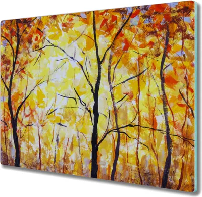 Produktbild von Coloray Schneidebrett Herdabdeckplatte 60x52 cm Kochplattenabdeckung Küchenbrett Hackbrett - Herbstwald
