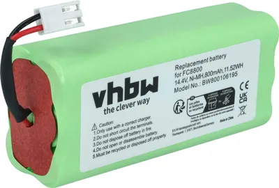 Produktbild von vhbw Akku Ersatz für Philips NR49AA800P, CRP756/01 für Staubsauger (800 mAh, 14,4 V, NiMH)