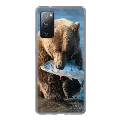 Produktbild von MuchoWow® Handyhülle Schutzhülle Hülle für Samsung Galaxy S20 FE Bär - Braun - Fisch Silikon Softcase Handy Hülle - Abdeckung