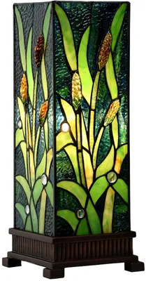 Produktbild von Clayre & Eef Tiffany Tischlampe 18x18x45 cm Grün Glas