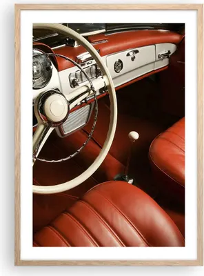 Produktbild von Gerahmtes Poster - Rahmen in heller Eiche - Auto Innenraum Klassisch - 50x70 cm - Wand Bild - Wanddeko - Wandbilder - Wandposter - Bilderrahmen - Bilder - Kunstdruck - Wandbild - P2NPA50x70-0149