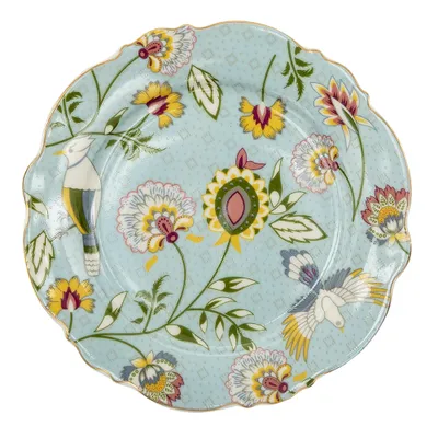 Immagine prodotto di Piatto da colazione Clayre & Eef Ø 20 cm Fiori in Vetroceramica blu