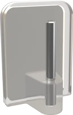 Produktbild von Interdeco Klebehaken mit Metallstift / Klebebefestigung für Vitragestangen Glasklar (Transparent), Pack. 4 Stück