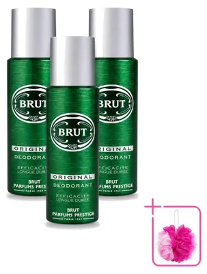 Image de 3 sprays déodorants Brut Original - 200 ml - Pack économique - 3 pièces