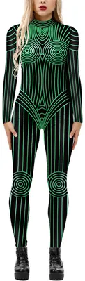Immagine prodotto di Solidchoice - Costume da Halloween per donna, tuta a scheletro, ideale per il Carnevale