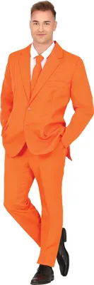 Immagine prodotto di Carnevale Eroe Arancione Tuta Cravatta Pantaloni Costume Divertimento Festa Evento Outfit alla moda, Taglia: 52 - 54 (L) Colore: Arancione