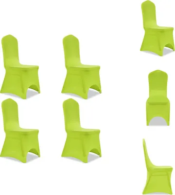 Obrázok produktu pre vidaXL Stretch poťah na stoličky 4 ks zelený - Poťahy