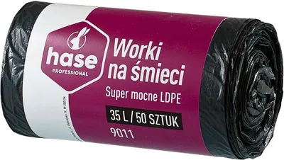 Zdjęcie produktu dla Worki na śmieci 35l HASE LDPE 50 szt. czarne