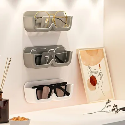 Produktbild von GKA Brillenaufbewahrung transparent Brillenregal Brillenhalter Wandhalter für Brille Sonnenbrille Lesebrille Brillenetui Organizer