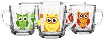 Immagine prodotto di Bicchieri in vetro KROSNO, capacità 220 ml, set da 6, set di bicchieri per bambini, bicchieri per bambini stampati con