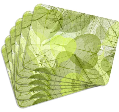 Produktbild von MG Design Set aus 6 Kork-Platzsets - Abstract Leaves 2 - 30 x 40 cm - hitzebeständig & abwischbar, mit Korkrückseite