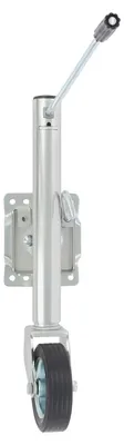 Produktbild von Bootstrailer Stützrad - Schweres Anhängerstützrad - 544 kg Tragkraft - Höhenverstellbar 58–84 cm - Raddurchmesser 15,2 cm - Silber