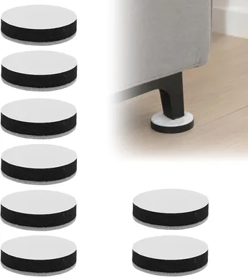 Produktbild von 8 Stück Möbelerhöhungen, Tischerhöhungen, 2 cm, Selbstklebende Filzunterlagen, Für Möbelbeine von Tischen, Stühlen und Sofas (Schwarz)