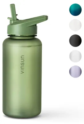 Produktbild von Trinkflasche 1L Sport Flasche Wasserflasche BPA frei grün Fitness Vinsun, KI-generiertes Bild