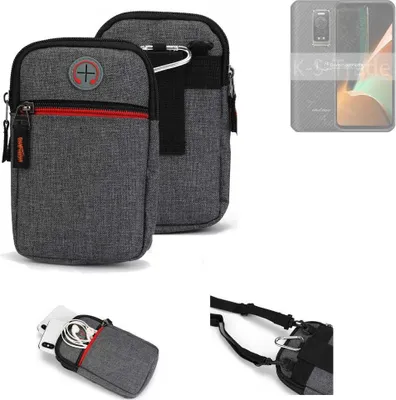 Produktbild von K-S-Trade Holster Gürteltasche kompatibel mit Ulefone Armor 17 Pro Handy Tasche Schutz Hülle grau Zusatzfächer 1x