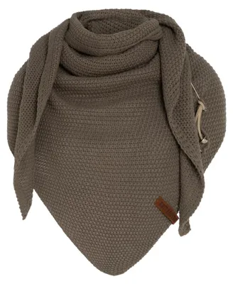 Image de Knit Factory Coco Écharpe triangulaire 190x85 cm Lisse Marron