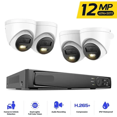 Produktbild von IP-Überwachungskamera – PoE-Kamera – Sicherheitskamera – 12-Megapixel-Auflösung – Bewegungserkennung – IP67-Schutz