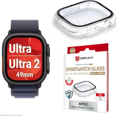 Obrázek produktu pro Displex 02140, Ochranná fólie, Chytré hodinky, Průhledná, Apple, Apple Watch Ultra 3/Ultra 2/Ultra (49mm), Polykarbonát (PC), Temperované sklo