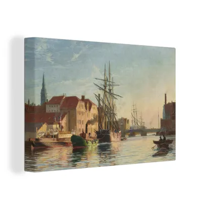 Obrázek produktu pro OneMillionCanvasses® Malba na plátně Nástěnná malba na plátně - Kodaňský přístav - malba, Vilhelm Arnesen - 150x100cm