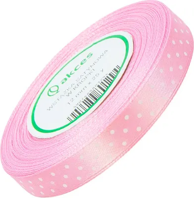Image de Ruban satin à pois 12mm approx. 23m - 18 rose