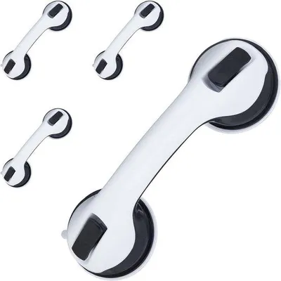 Immagine prodotto di Set di supporti per doccia - 4 pezzi - 70 kg - per anziani e persone con disabilità - bianco e nero