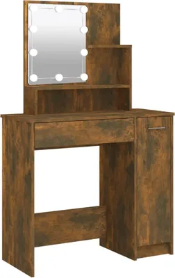 Produktbild von Schminktisch mit LED Räuchereiche 86,5x35x136 cm