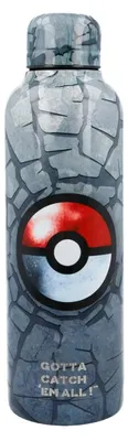 Produktbild von Pokemon - Wasserflasche, Pokeball, Edelstahl, 515ml CD2708 (Einheitsgröße) (Grau)