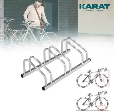 Produktbild von Fahrradständer Linus Mehrfachständer in verschiedenen Größen Silber 3 Fahrräder