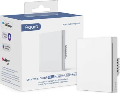 Immagine prodotto di Aqara interruttore a parete intelligente H1 con conduttore neutro Un bilanciere Apple HomeKit + Amazon Alexa + Google Assistant