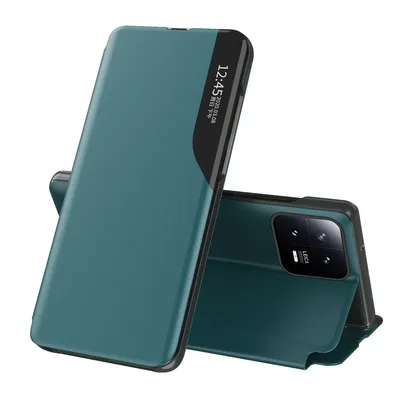 Obrázek produktu pro Flipové pouzdro pro Xiaomi 13,Polyuretankůže pouzdro s okénkem a funkcí stojánku zelené