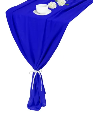 Produktbild von Solidchoice - 3 Meter langer, saphirblauer Chiffon-Tischläufer - Elegante Dekoration für Hochzeiten