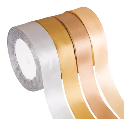 Satinband 25 mm x 22 m, 4 Farben, Polyester, für Basteln & Deko