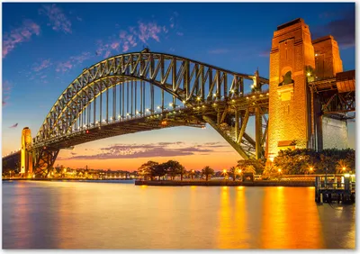 Produktbild von Tulup® Glas-Bild - 100 x 70 - Wandbild aus Glas - Wandkunst - Wandbild hinter gehärtetem Sicherheitsglas - Landschaften - Sydney-Panorama - Orange