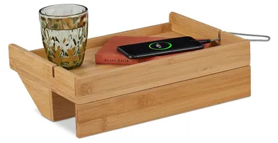 Produktbild von TRANKIELO® – Nachttisch aus Bambus, zum Anbringen – Mini-Nachtschrank für Hochbetten – Platzsparendes Design
