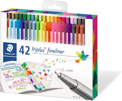 Productafbeelding van STAEDTLER triplus 334 C42 fineliner - Driehoekig - Set met 42 briljante kleuren - Promotie 32 + 10 - germany