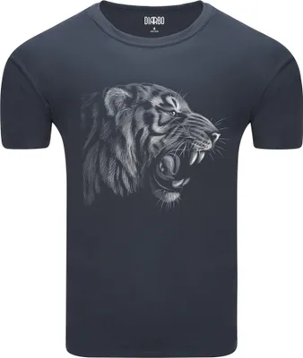 Produktbild von Diarbo Herren T-Shirt mit Aufdruck Wildtierporträts Tigerkopf Dunkelgrau Gr.XL