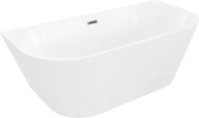 Obrázok produktu pre Mexen Oris voľne stojaca rebrovaná vaňa 150 x 75 cm, biela, s prepadom z brúsenej pištole - 52871507500-66