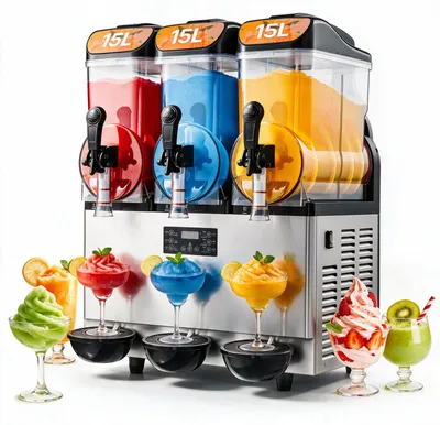 Immagine prodotto di Frullatore commerciale VEVOR, 15 litri x 3 frullatori, 180 tazze di frullatore margarita in acciaio inox per feste a casa, ristoranti, caffè, bar, ecc.