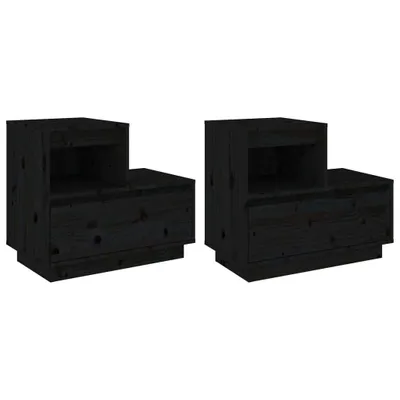 Produktbild von VidaXL 814383, Schwarz, Pinienwald, 600 mm, 340 mm, 510 mm, 2 Stück(e)