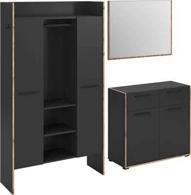 Image de Bueno ensemble d'armoires de rangement B2 gris foncé.