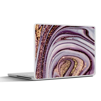 Produktbild von MuchoWow® Laptop Aufkleber Sticker Cover Marmor - Rosa - Gold - Glitter - Marmoroptik - Luxus 31x22.5 cm - Laptop-Deko