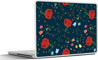 Produktbild von MuchoWow® Laptop Aufkleber Sticker Cover Regenbogen - Blumen - Design 30x22 cm - Laptop-Sticker